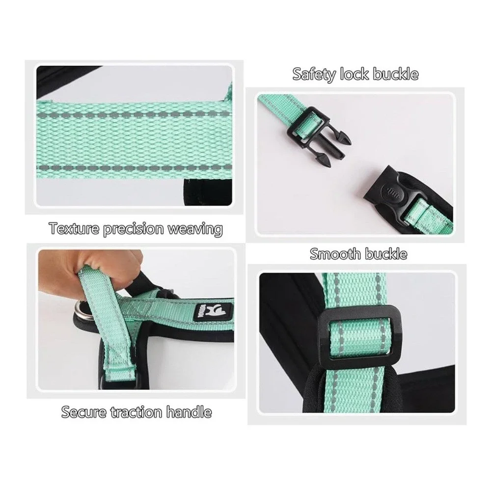 No Pull Small Dog Harness Puppy Soft Vest Harness Neck &‎ Chest Adjustable M T1